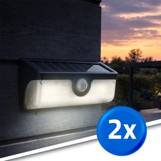 Solar wandlamp Nova - Helder wit licht - Set van 2