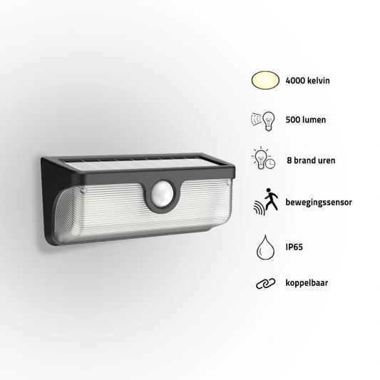 Solar wandlamp Nova - Helder wit licht - Set van 3
