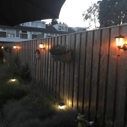 Solar wandlamp Pieck met vlameffect en schemersensor voordeelset 3