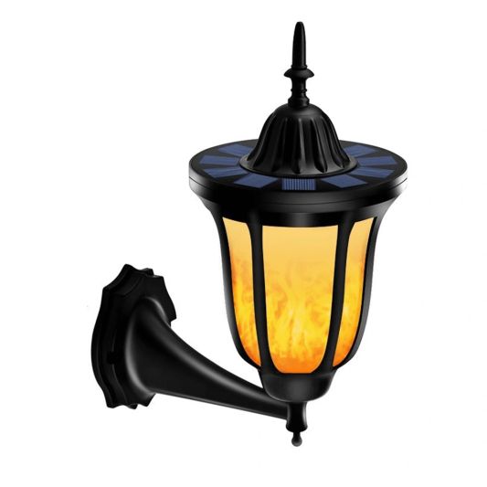 Solar wandlamp Pieck met vlameffect en schemersensor