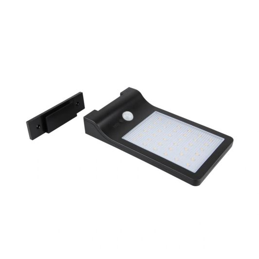 Solar wandlamp Slim met 36 leds en bewegingsmelder Zwart op zonne energie