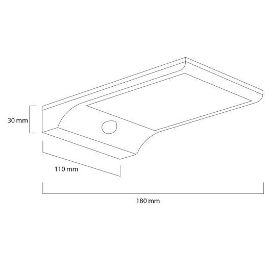 Solar wandlamp Slim met 36 leds en bewegingsmelder Zwart op zonne energie