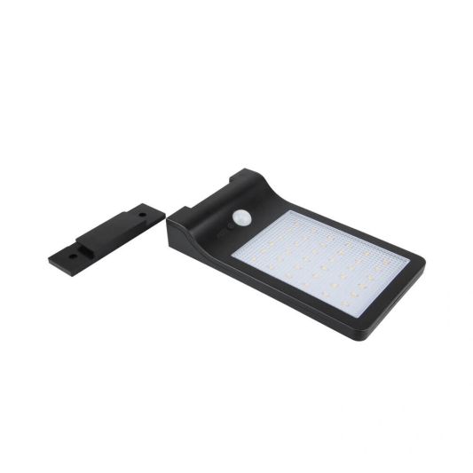 Solar wandlamp Slim met 36 leds en bewegingsmelder Zwart op zonne energie voordeelset van 2 stuks