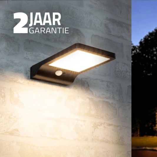 Solar wandlamp Slim met 36 leds en bewegingsmelder Zwart op zonne energie voordeelset