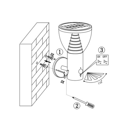 Solar wandlamp Spiez met bewegingssensor