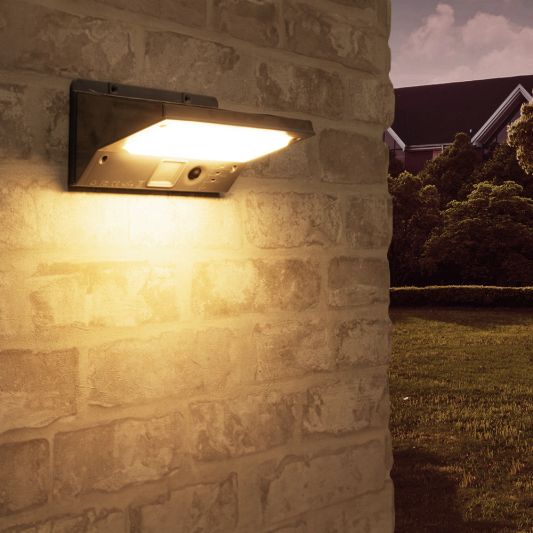 Solar wandlamp Stuttgart met 21 leds en bewegingsmelder RVS op zonne-energie