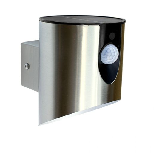 Solar wandlamp Tinn II RVS met bewegingsmelder op zonne energie