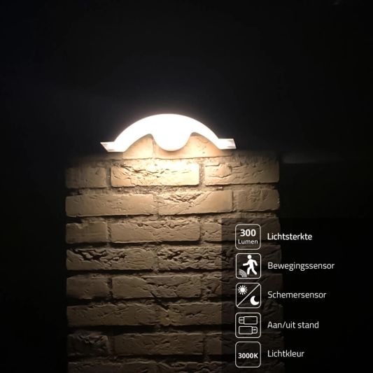 Solar wandlamp Ufo II met bewegingsmelder buitenlamp op zonne energie