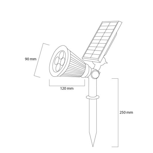 Solar wandspot Highlight voor wandmontage of grondspies - buitenlamp op zonne energie