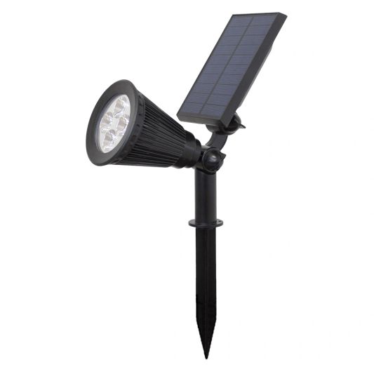 Solar wandspot Highlight voor wandmontage of grondspies - buitenlamp op zonne energie warm wit