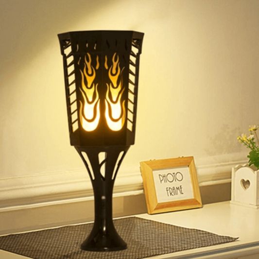 Solarlamp Fakkel 2 zwart met vlameffect en schemersensor