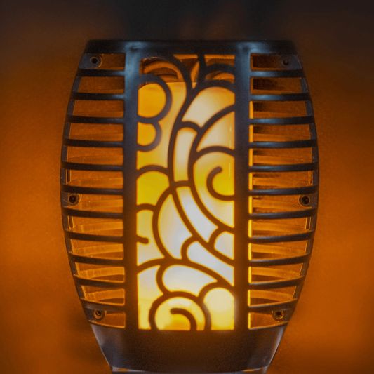 Solarlamp Fakkel Small voordeelset van 2 stuks zwart met vlameffect