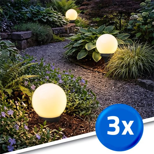 Solarlamp Float - Drijvende vijverlamp en priklamp in één - Warm wit licht - 3 stuks