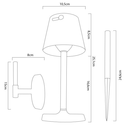 Solarlamp Porto op zonne energie zwart