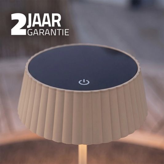 Tafellamp oplaadbaar Seren zandkleur - USB-C - Op zonne-energie - Set van 2