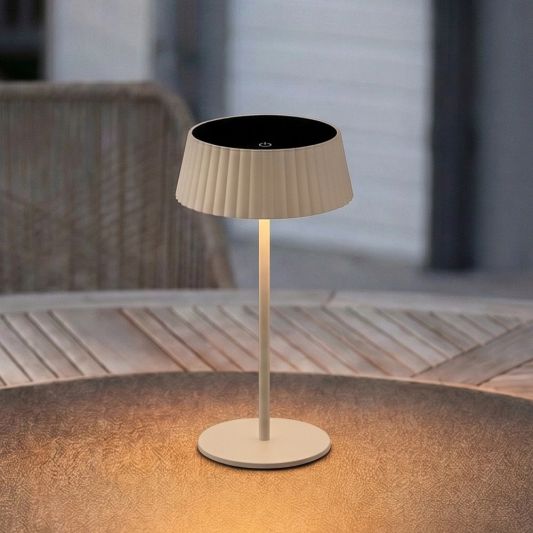 Tafellamp oplaadbaar Seren zandkleur - USB-C - Op zonne-energie - Touch dimbaar