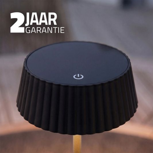 Tafellamp oplaadbaar Seren zwart - USB-C - Op zonne-energie - Set van 2
