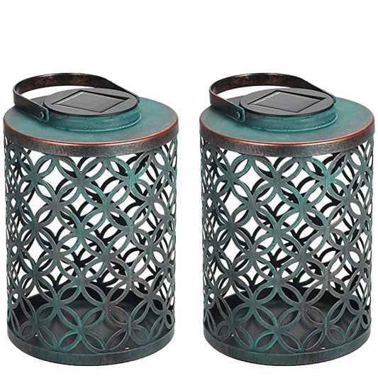 Voordeelset Solar LED tafellamp Kenitra 2 stuks op zonne-energie met handvat