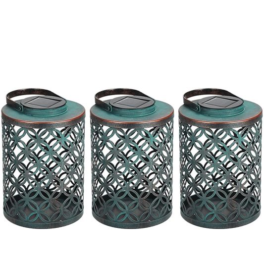 Voordeelset Solar LED tafellamp Kenitra 3 stuks op zonne-energie met handvat