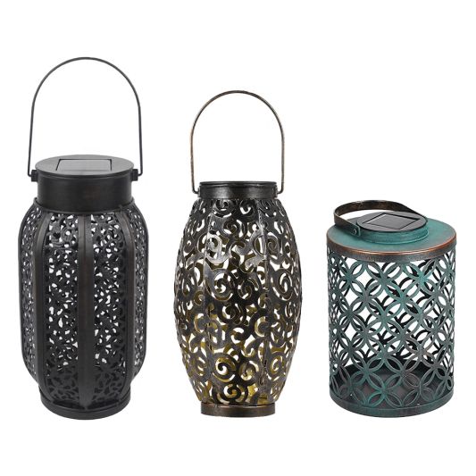 Voordeelset Solar LED tafellampen Oosterse set van 3 stuks op zonne-energie met mooi lichteffect