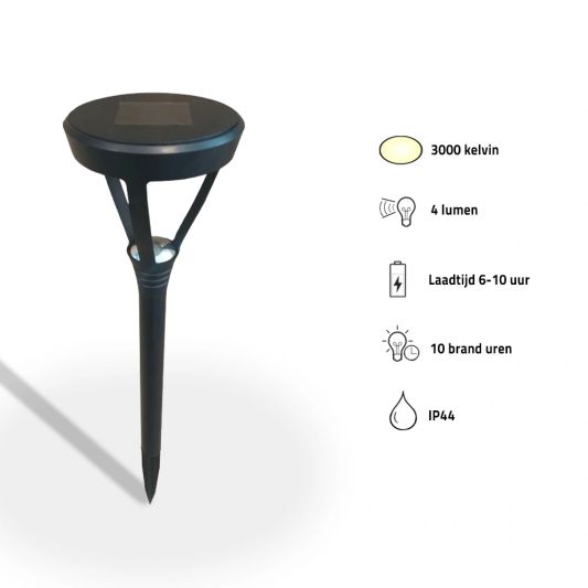 Voordeelset Solar priklamp Birdie zwart met warm wit licht