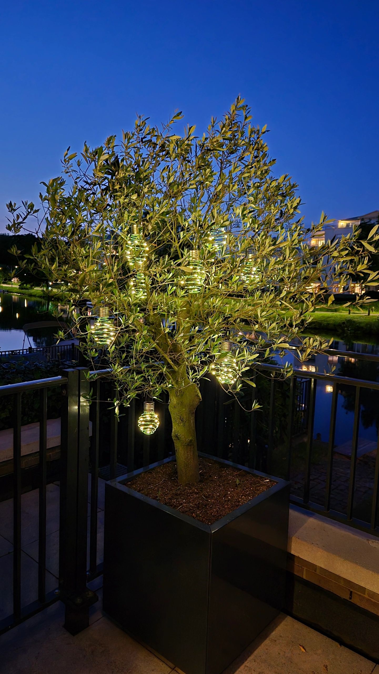 Solar LED hanglamp Fiesta Green op zonne energie - Set van 9