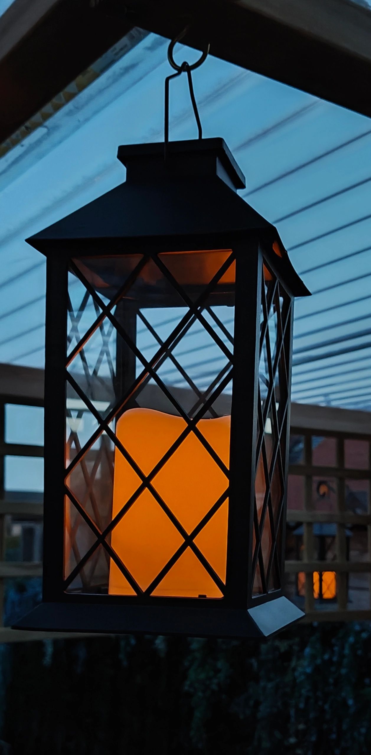 Solar Lantaarn Candle II zwart met kaars buitenlamp op zonne energie