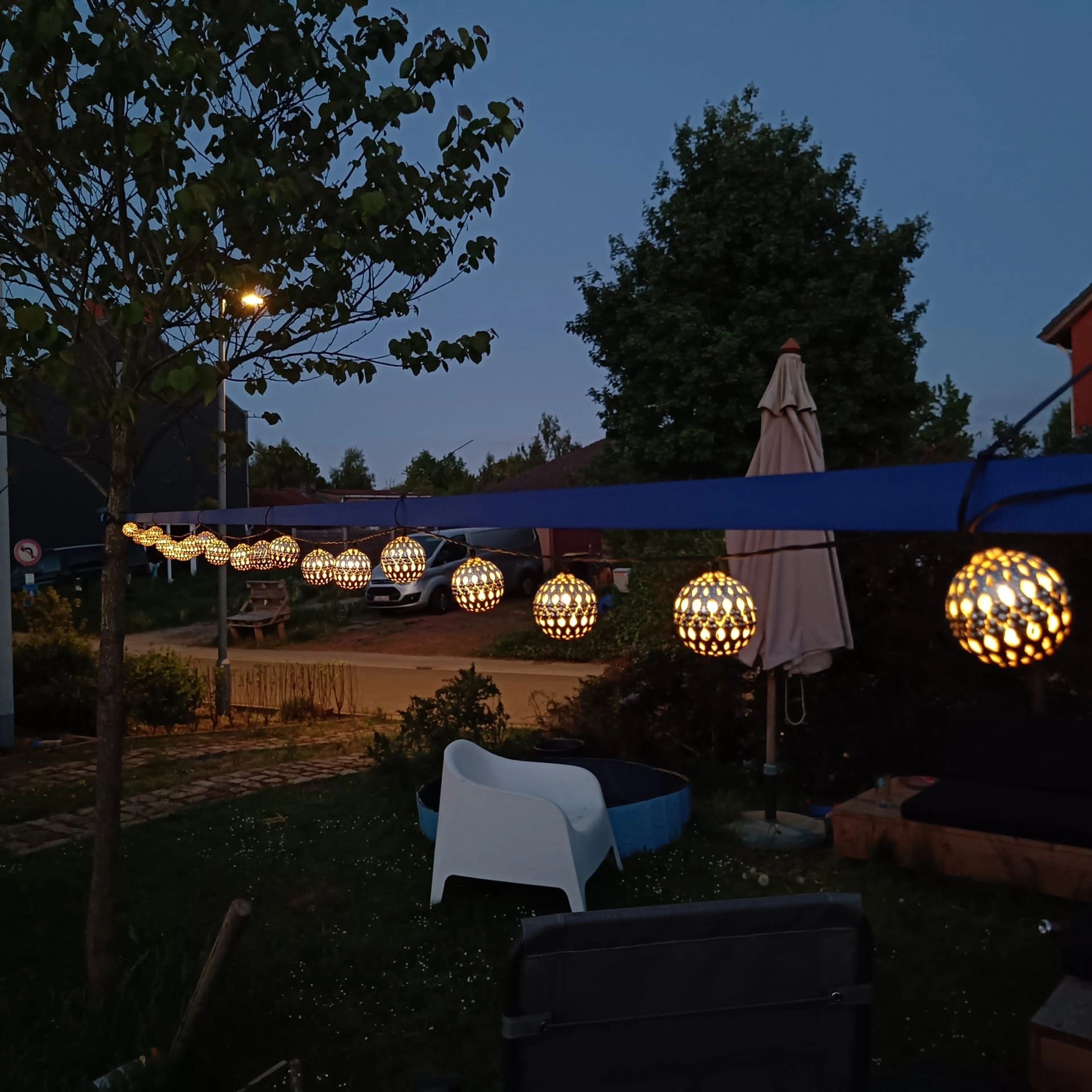 Solar lichtslinger Marrakech met 20 warm witte led lampen