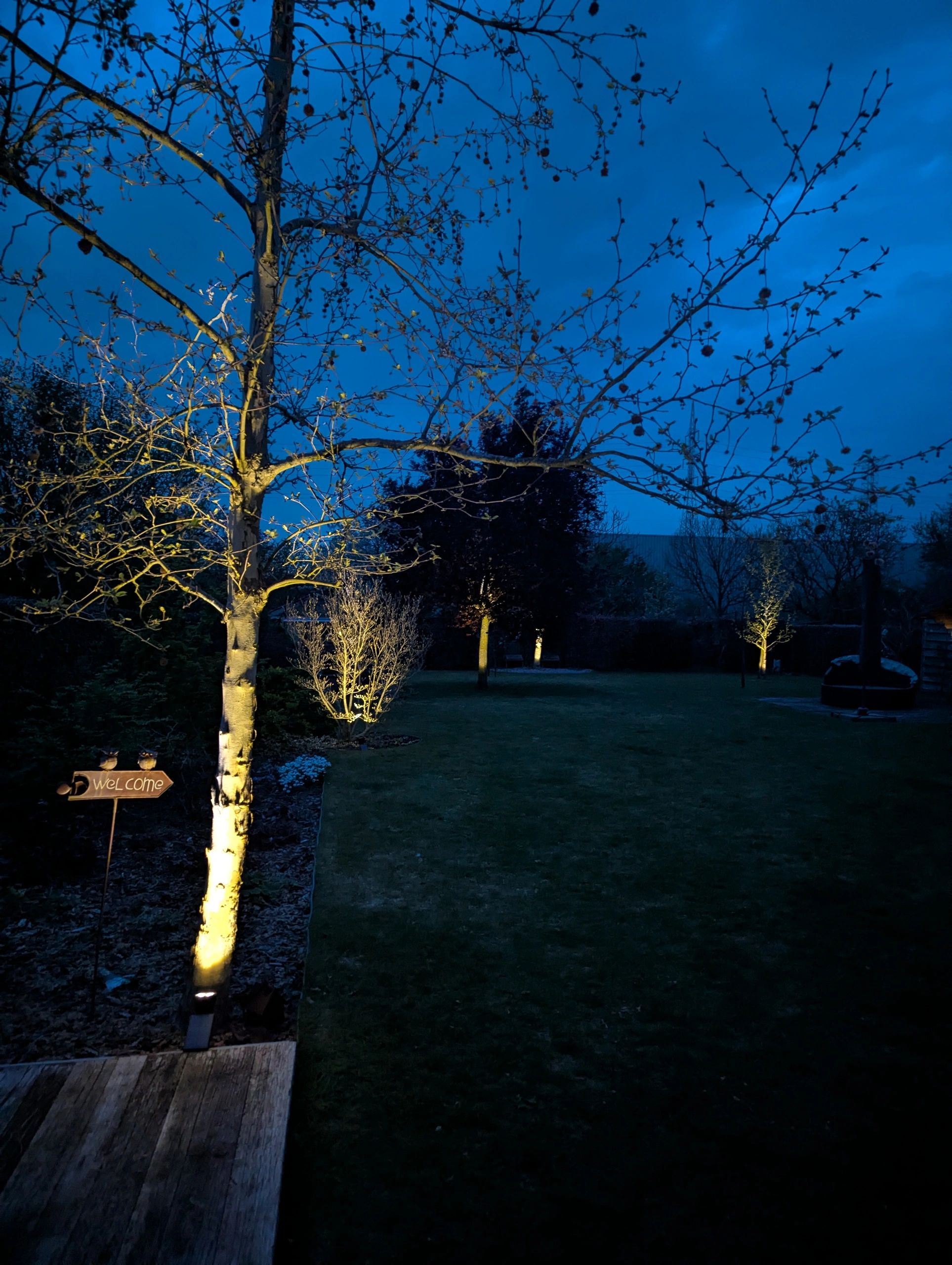 Solar spot Highlight voor wandmontage of grondspies warm wit voordeelset 4