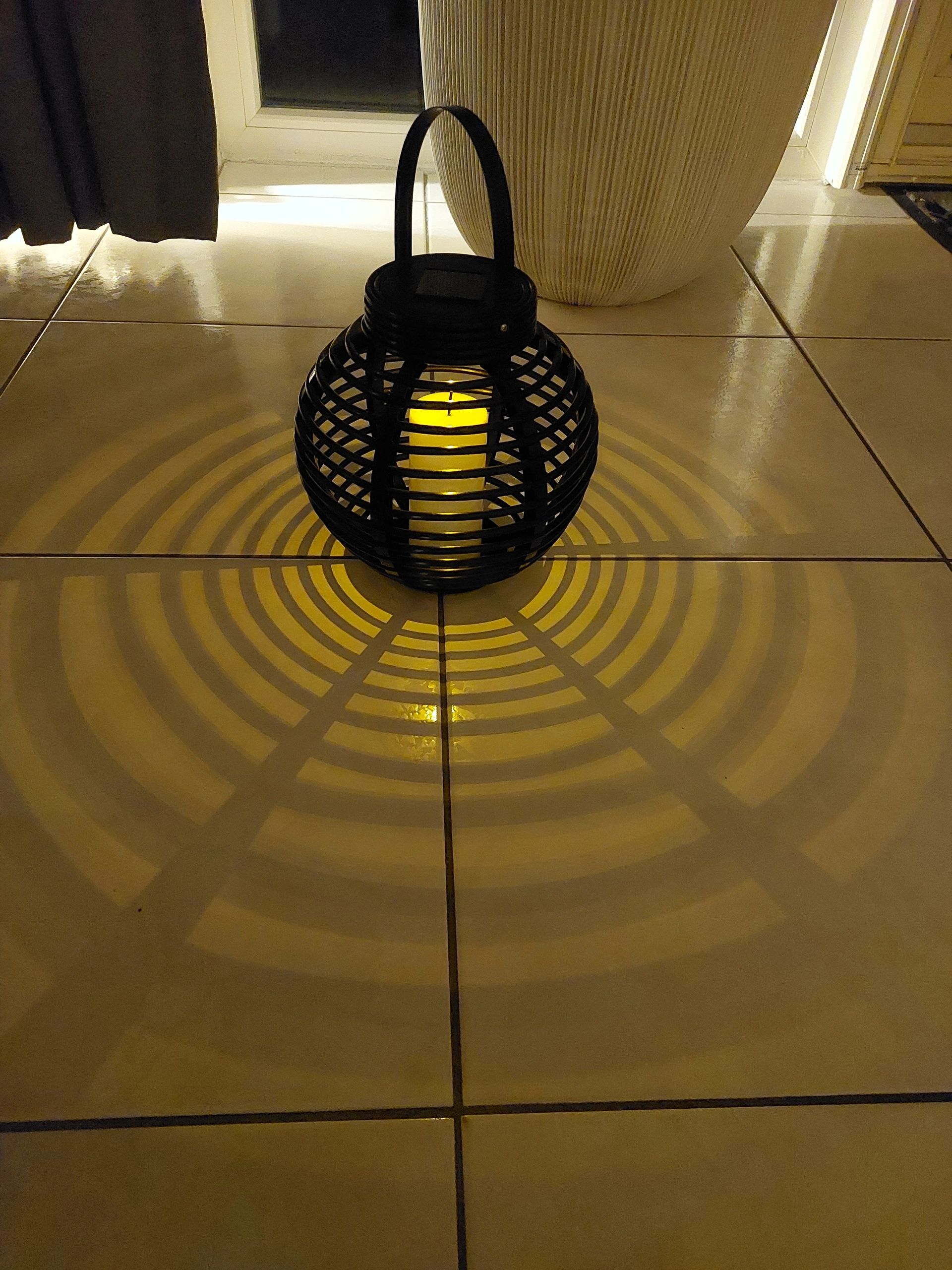 Solar Lantaarn Basket Medium Rotanlook lamp op zonne energie 2017