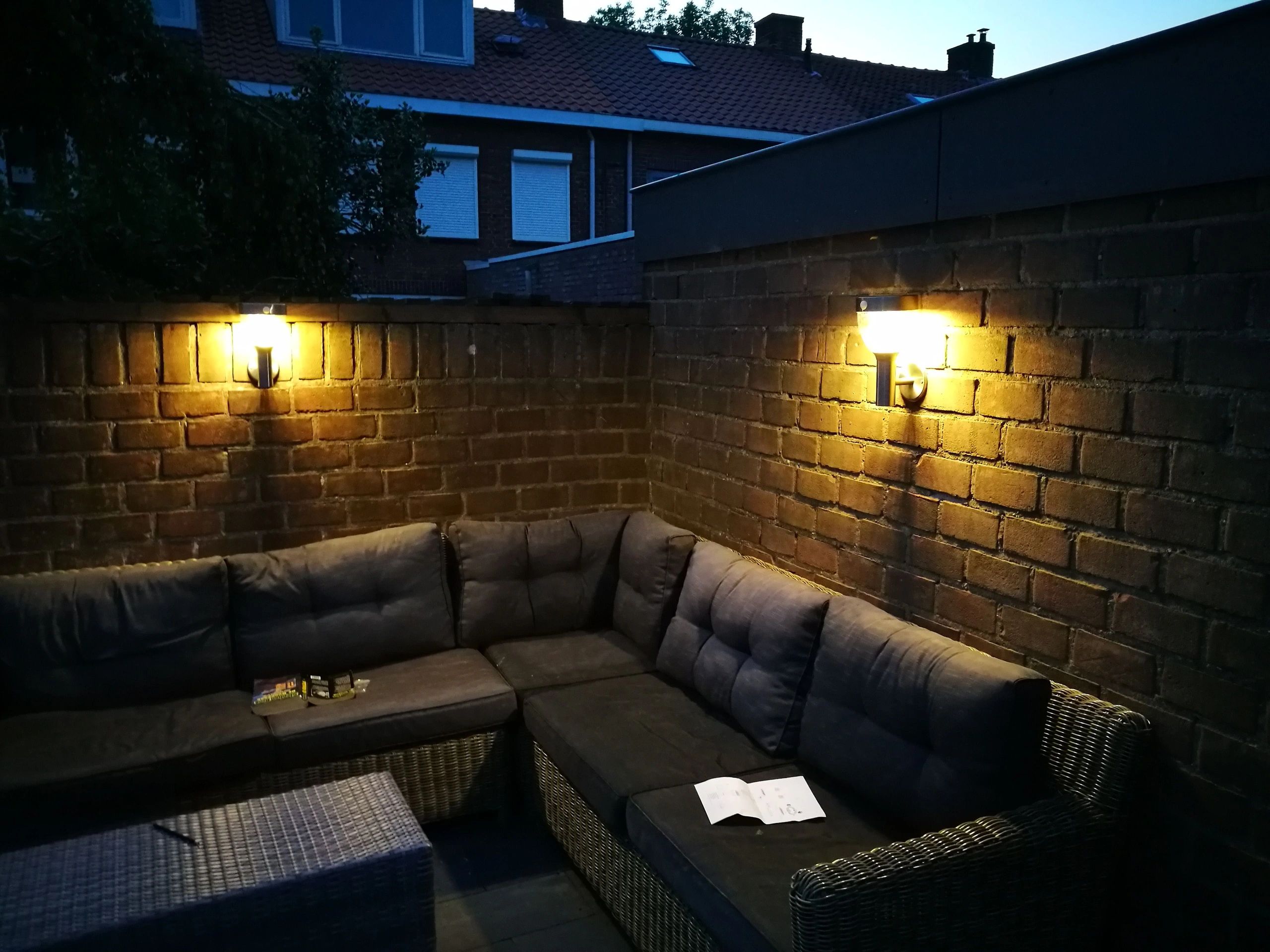 Solar wandlamp Bern RVS met sensor