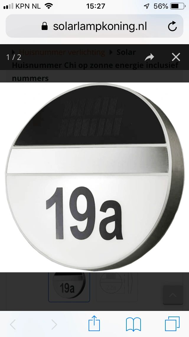 Solar Huisnummer Chi op zonne energie inclusief nummers