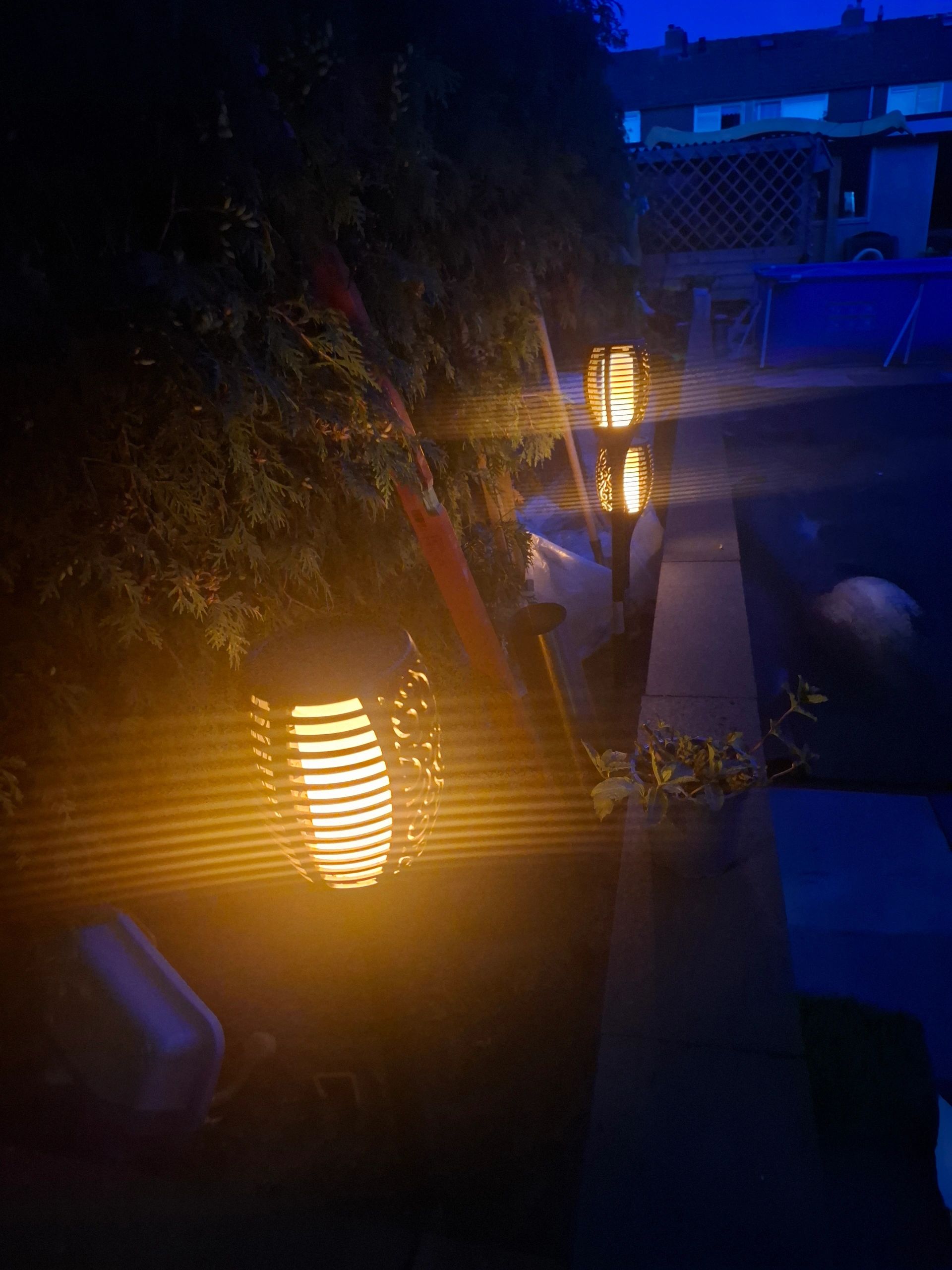 Solarlamp Fakkel voordeelset 3 zwart met schemersensor