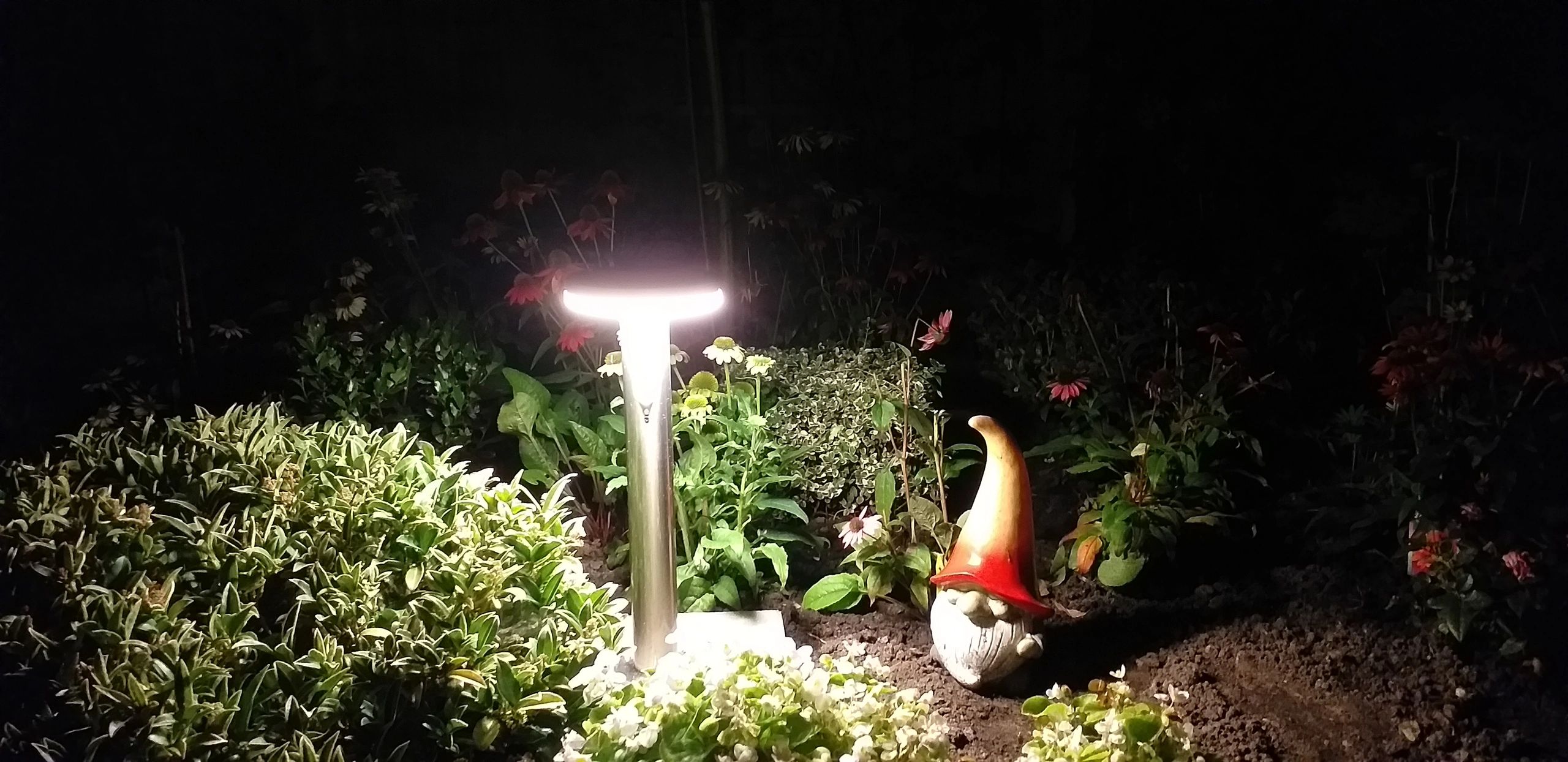 Solar staande lamp Brienz II RVS Buitenlamp op zonne energie met bewegingsensor