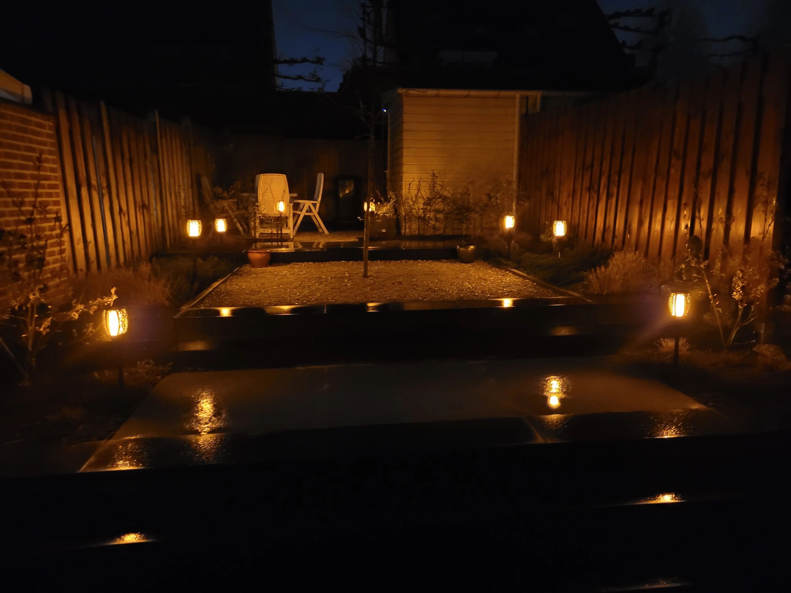 Solarlamp Fakkel Small voordeelset 4 stuks zwart met vlameffect