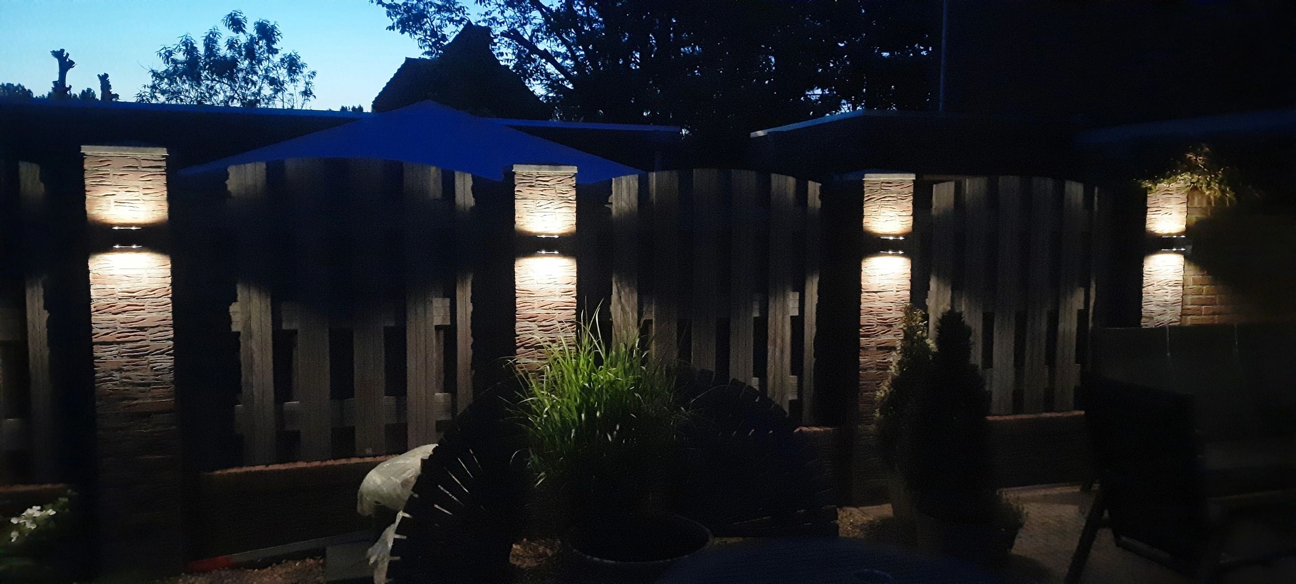 Solar LED wandlamp up downlight Emme recht - Voordeelset van 2 stuks