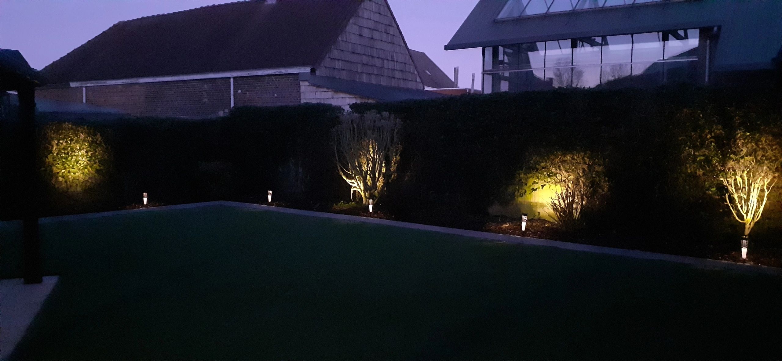 Solar spot Highlight voor wandmontage of grondspies warm wit voordeelset 3