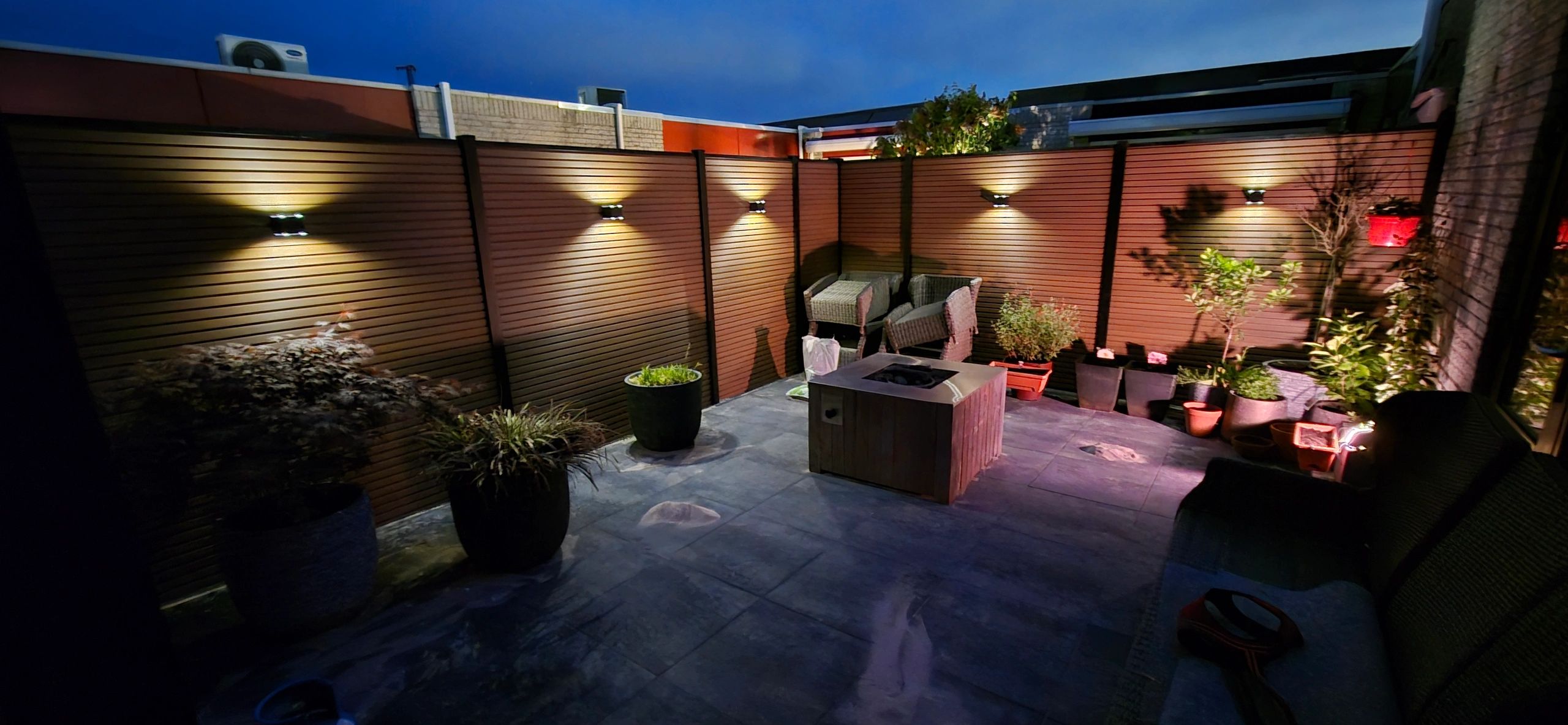 Solar LED wandlamp up downlight Emme recht - Voordeelset van 2 stuks