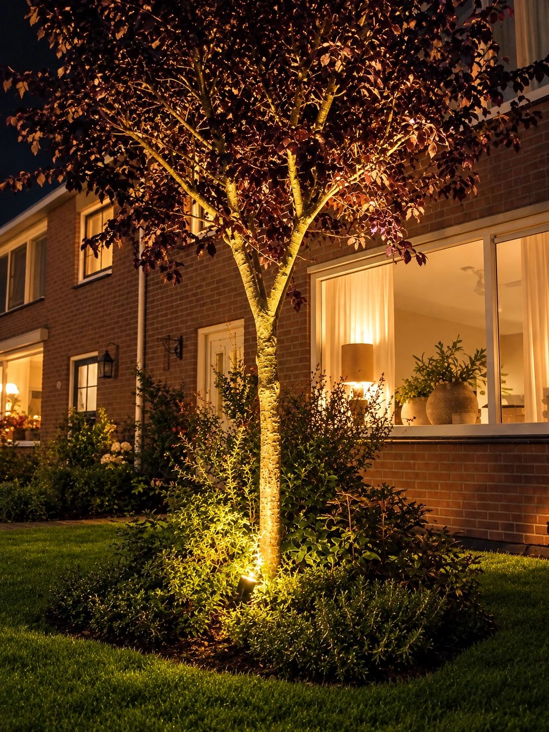 Solar spot Highlight voor wandmontage of grondspies warm wit voordeelset 4
