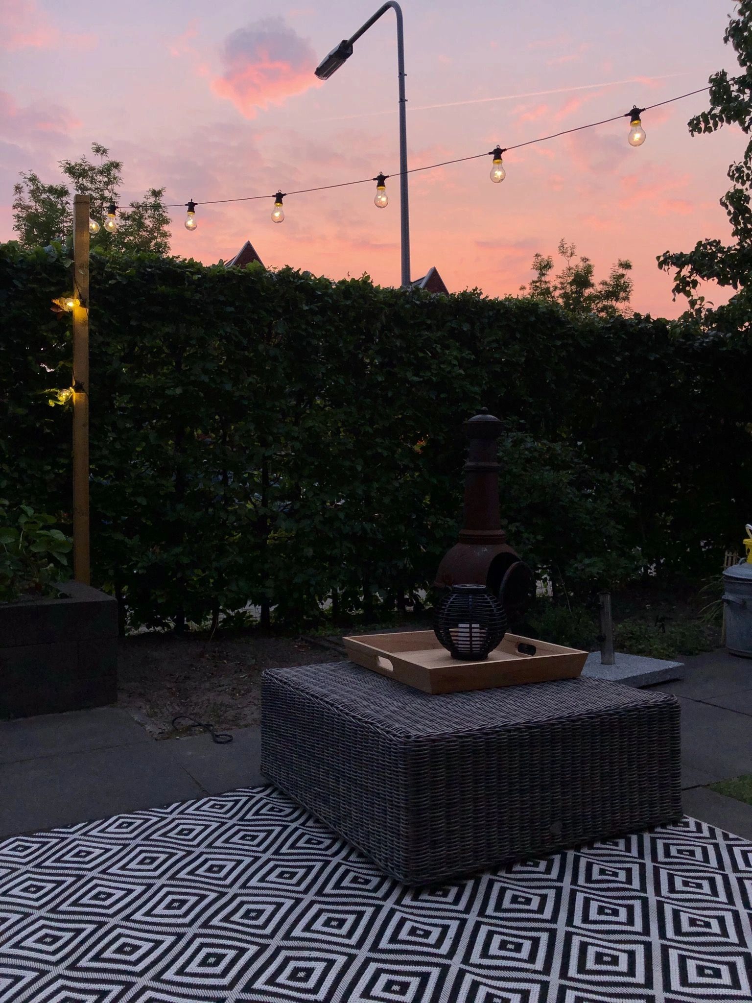 Solar Lantaarn Basket Medium Rotanlook lamp op zonne energie