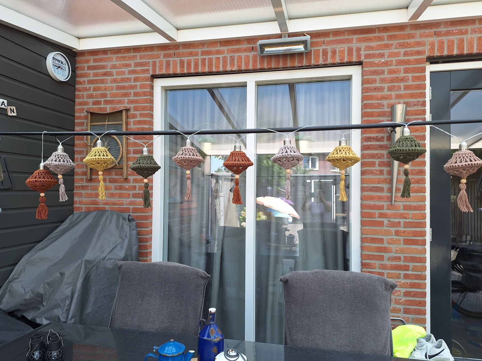 Solar lichtslinger Diamond met 20 warm witte led lampen