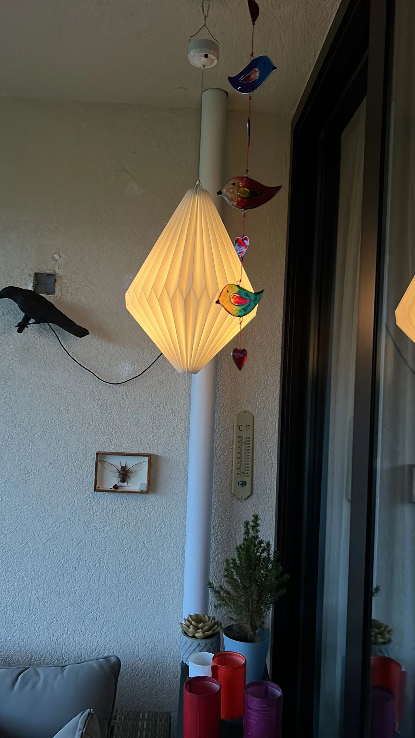 Solar lampion en hanglamp Lima met warm wit licht