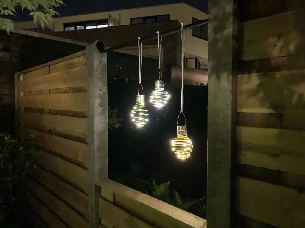 Solar hanglamp Fiesta op zonne energie - Set met meerdere kleuren