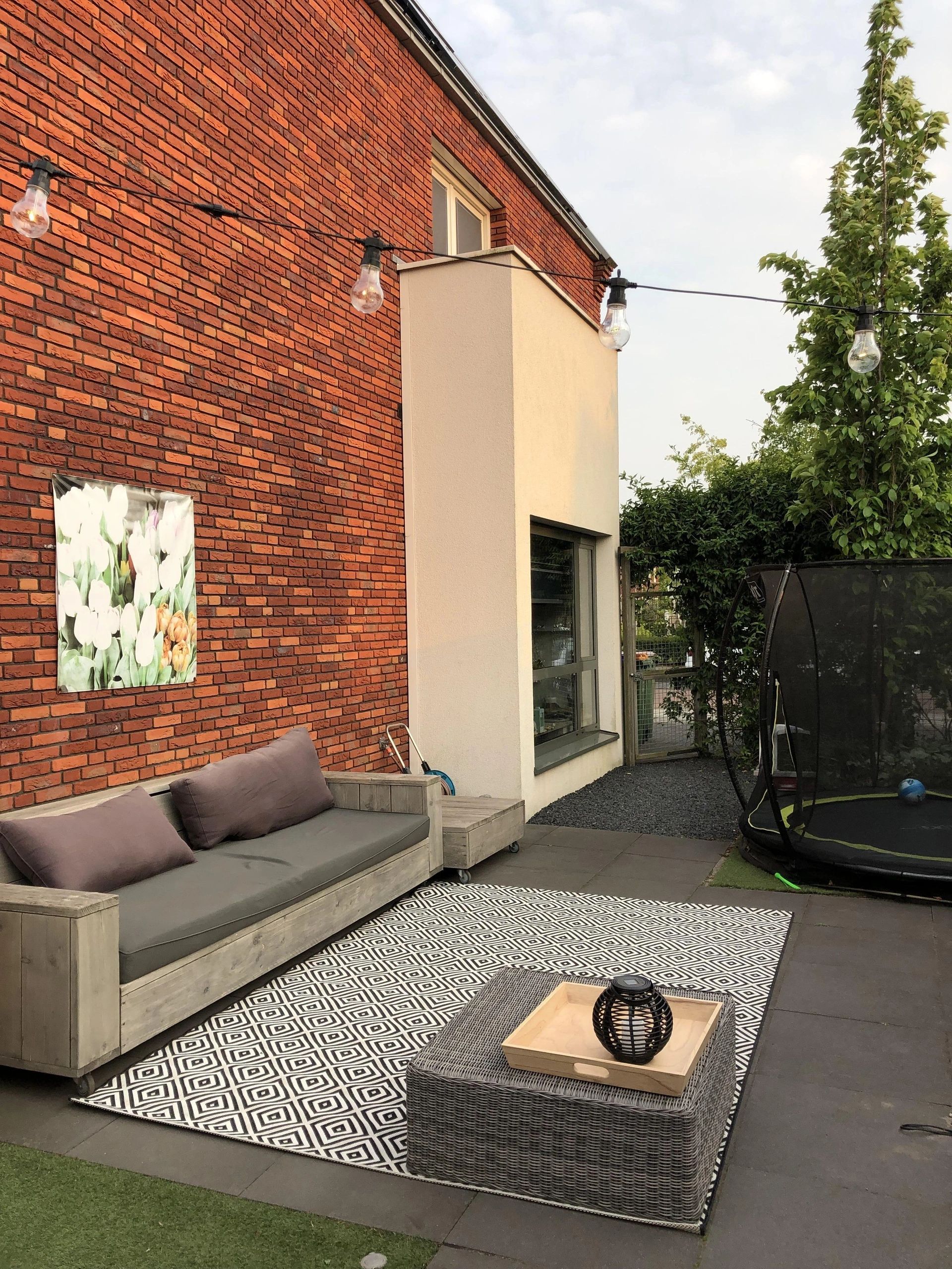 Solar Lantaarn Basket Medium Rotanlook lamp op zonne energie