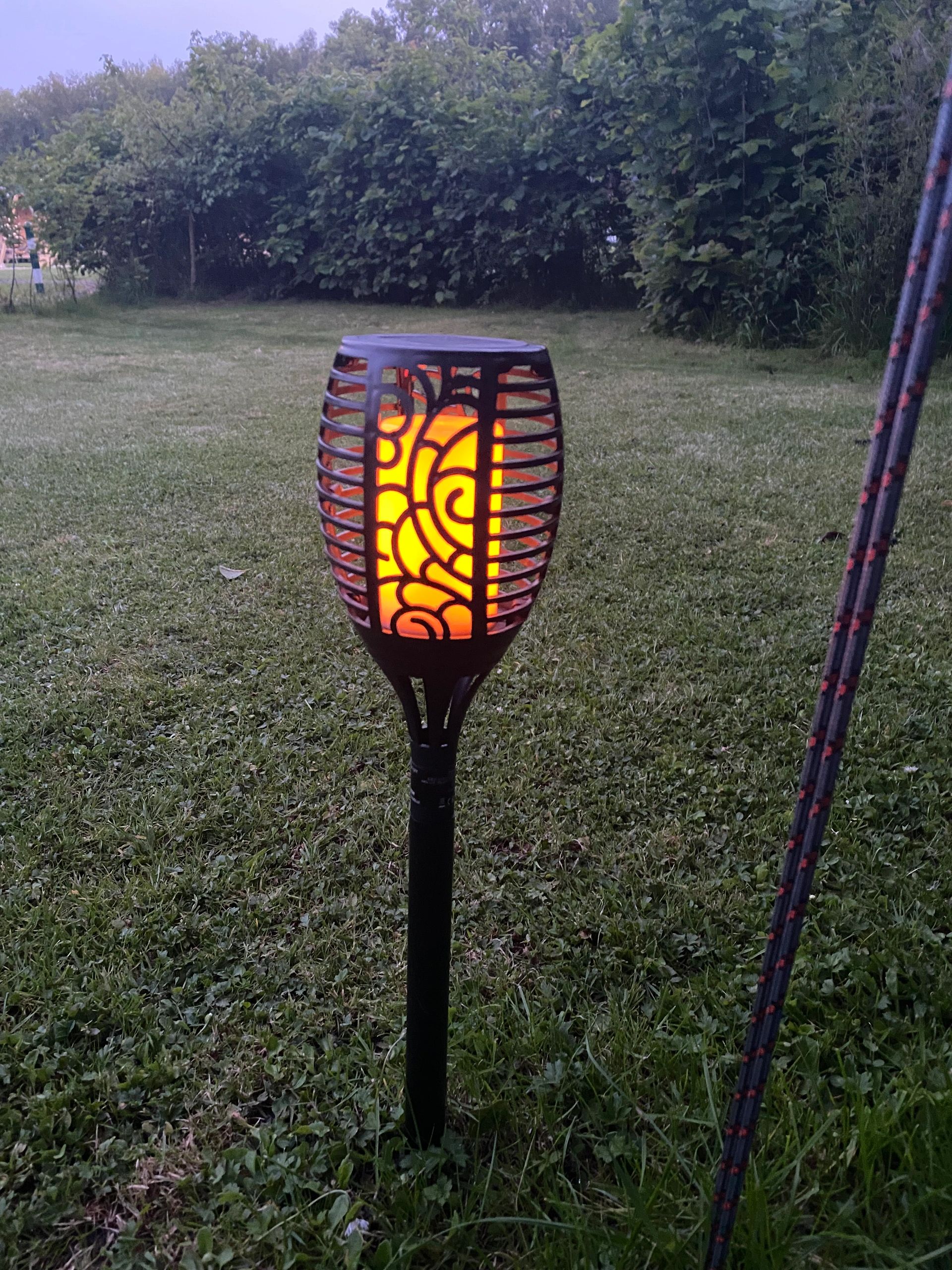 Solarlamp Fakkel Small voordeelset 4 stuks zwart met vlameffect
