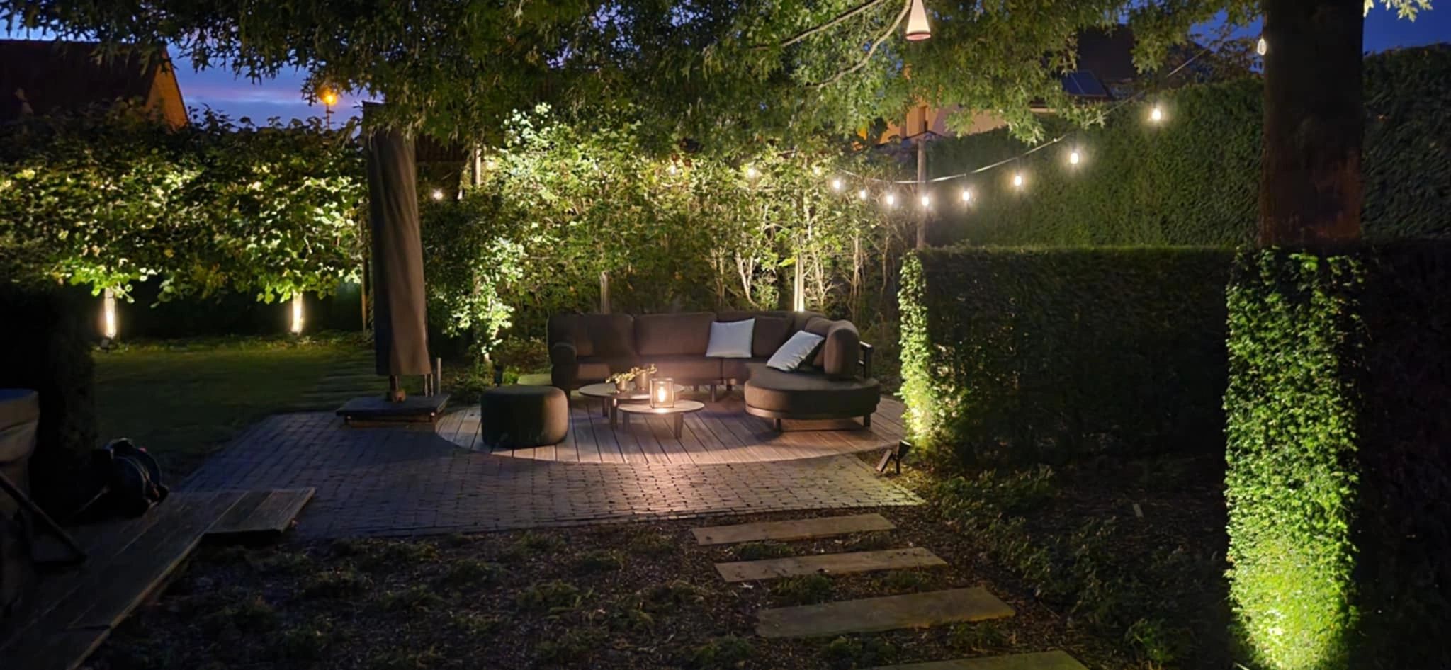 Solar spot Highlight voor wandmontage of grondspies warm wit voordeelset 2