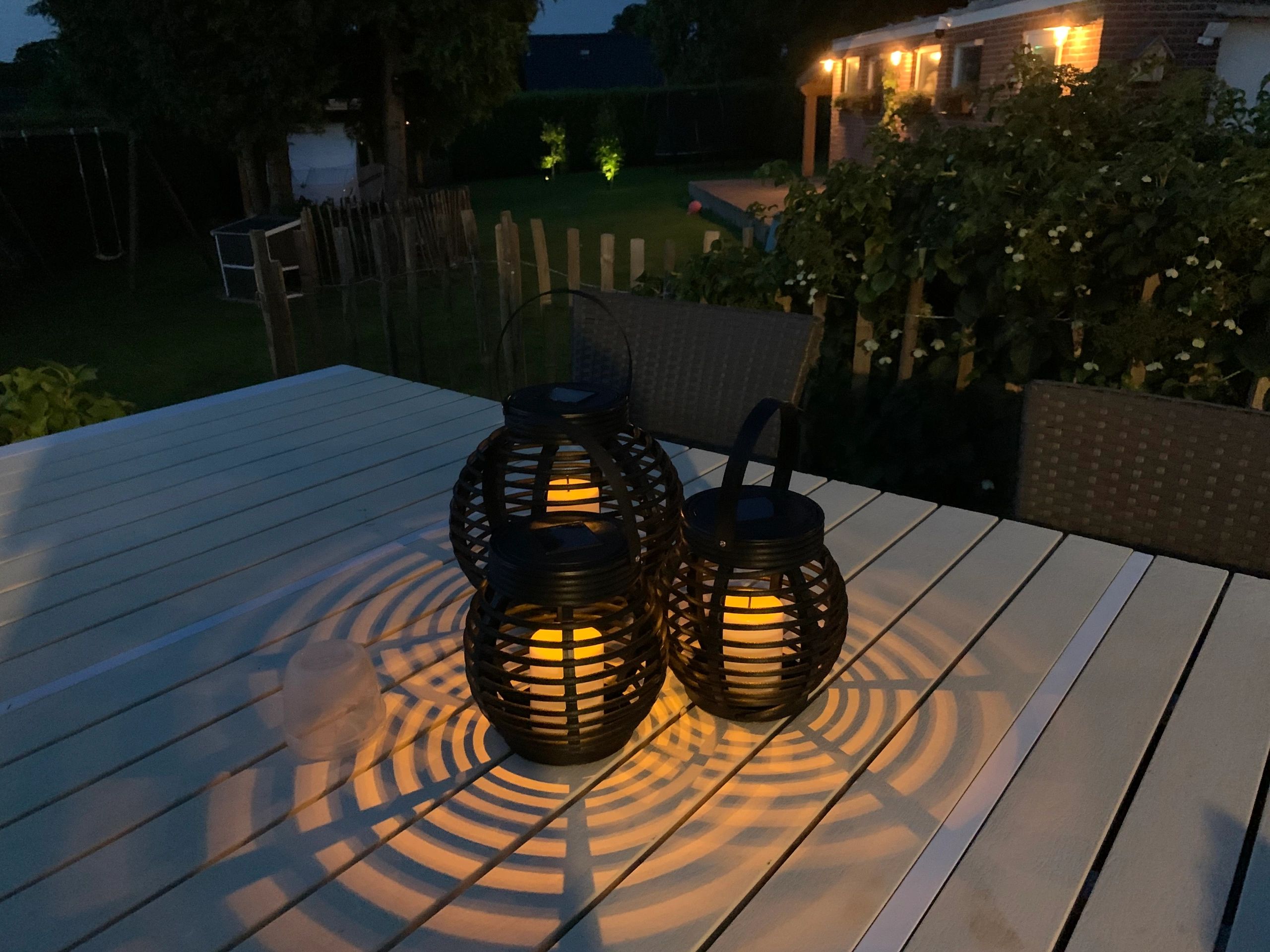 Solar Lantaarn Basket Small Rotanlook lamp op zonne energie