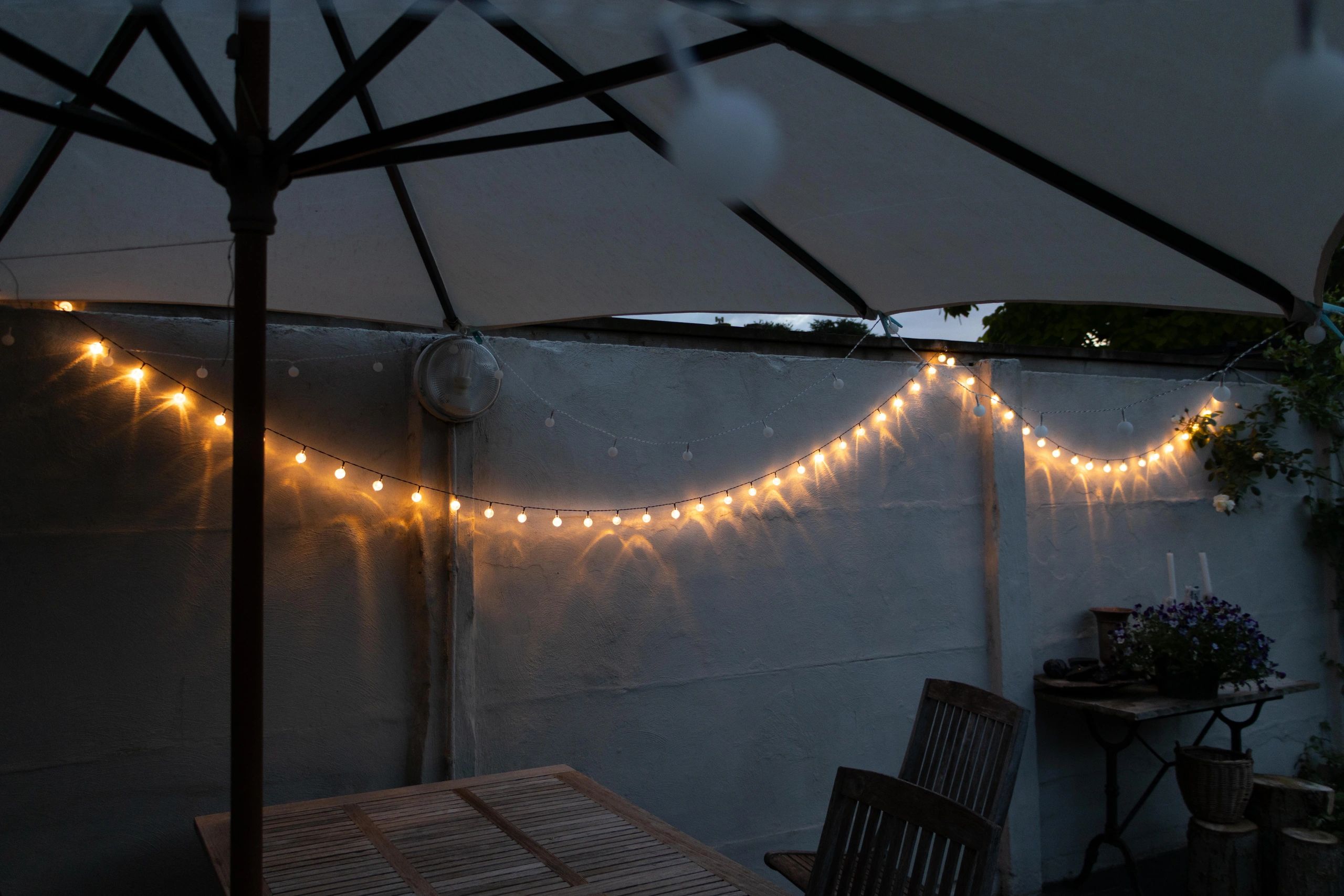 Solar lichtslinger Bubble met 50 warm witte led lampen