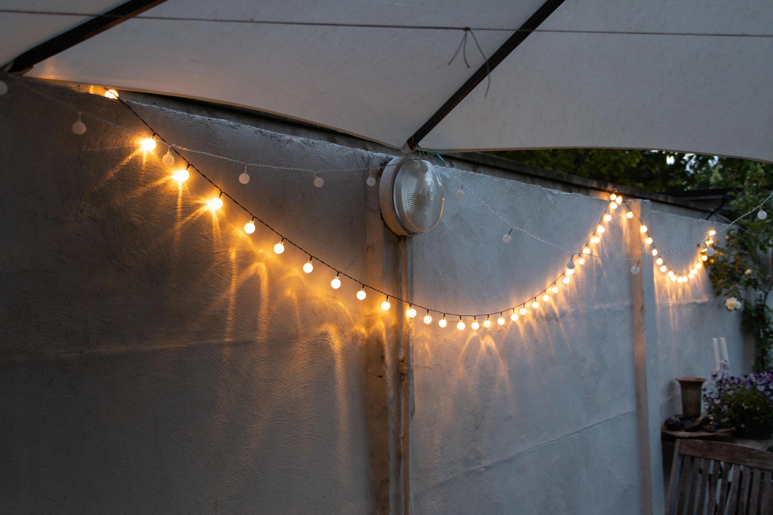 Solar lichtslinger Bubble met 50 warm witte led lampen