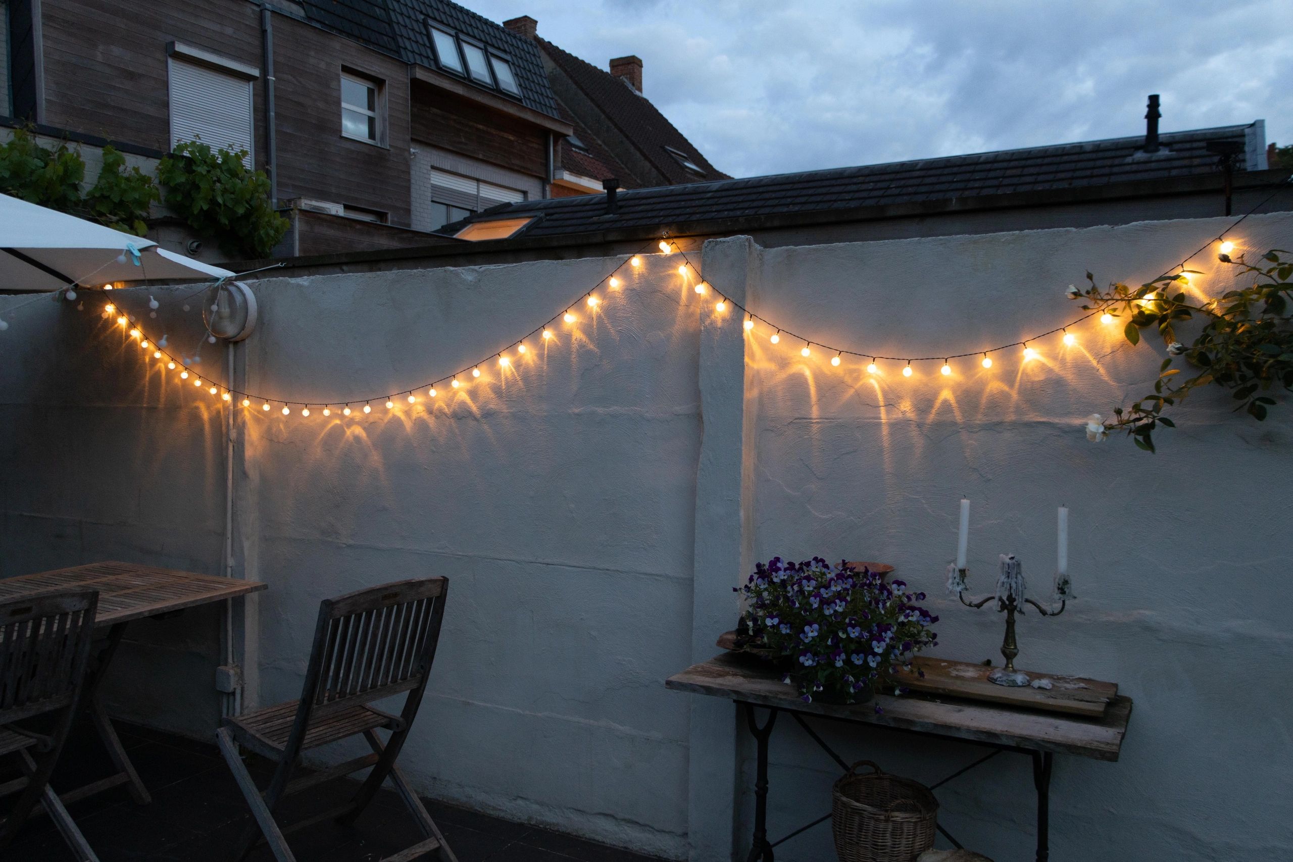 Solar lichtslinger Bubble met 50 warm witte led lampen